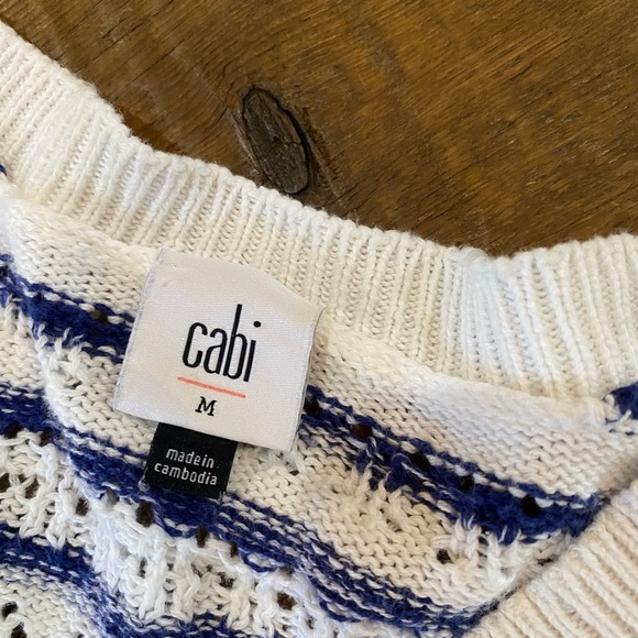 Cabi Peace Pullover, Size Medium, navy/White Stripe - Picture 8 of 13